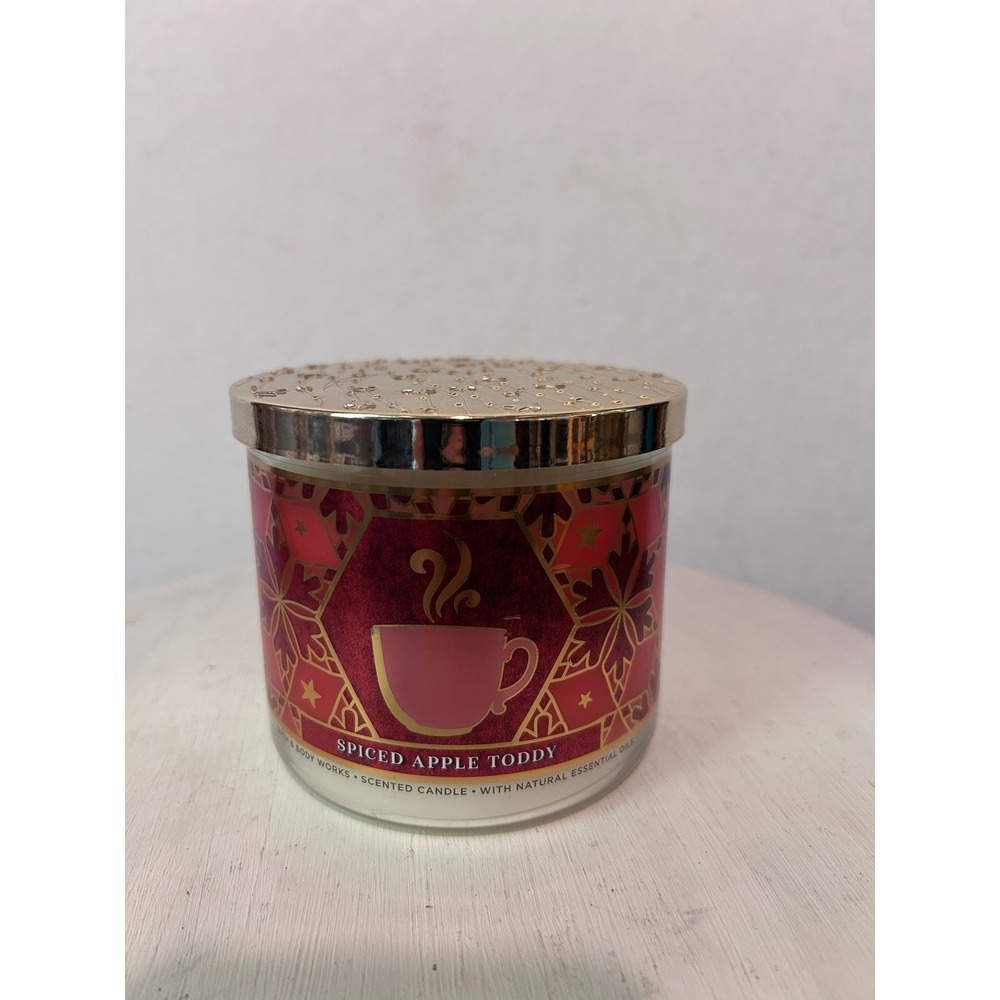 Bath & Body Works Spiced Apple Toddy 3-Wick Scented Candle 14.5 oz Gold Star Lid